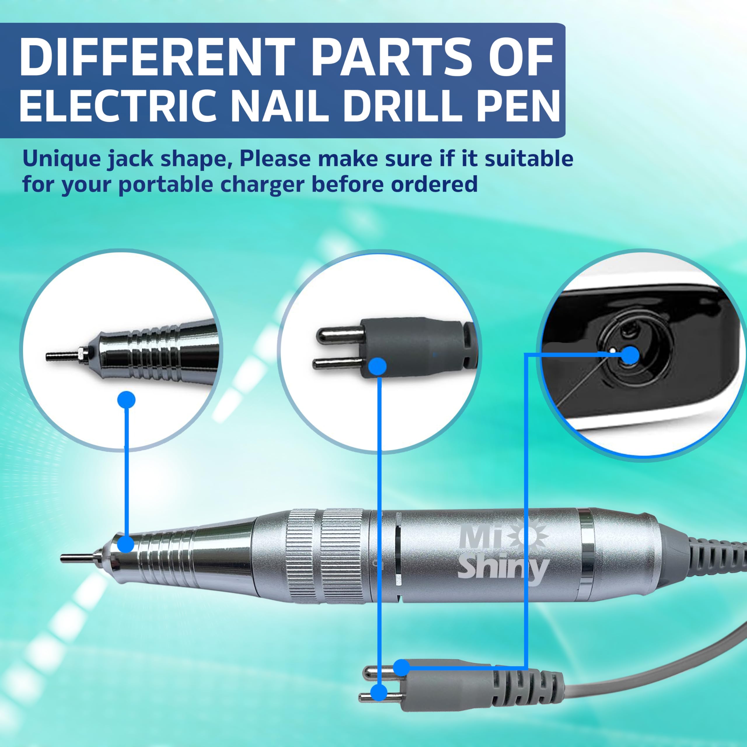 Amazon.com: Mishiny Nail Drill Handpiece Replacement 2 Pin Jack